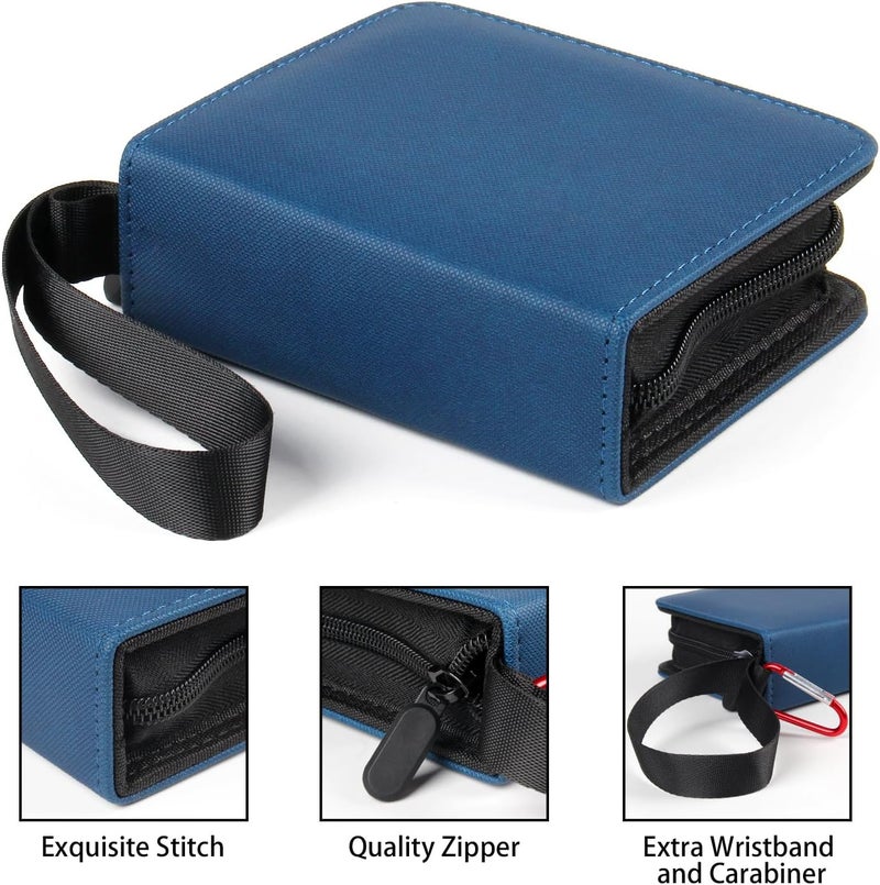 GEAoffice Mini Card Binder 1-Pocket, Super Lightweight Small Collectible Trading Card Albums for 80 Cards, Top Loading Zipper Binder for TCG, MTG, Sports&Game Cards, Gifts for Girls, Blue - Image 2